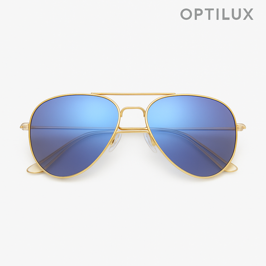 OptiLux Gold Aviator – Blue Mirror