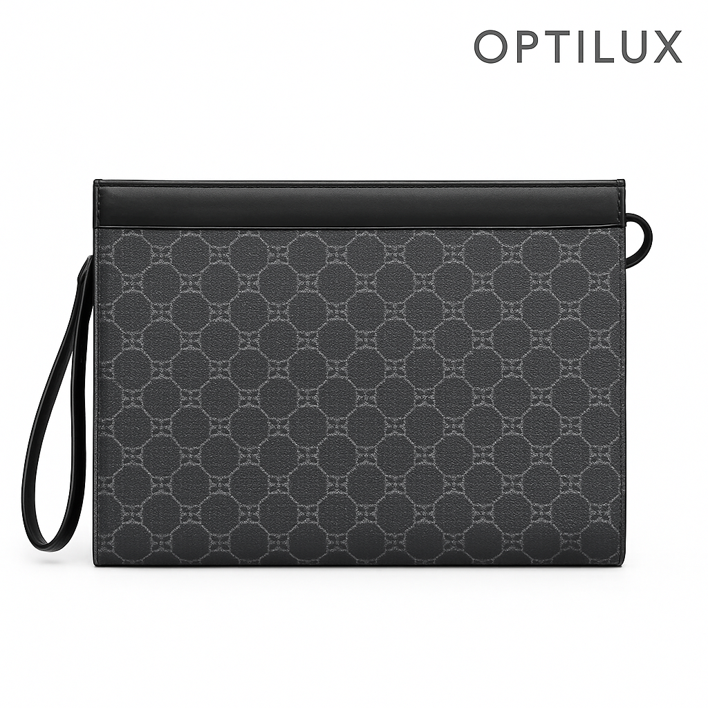 Luxe OPTILUX Pols Clutch – Zwart Geometrisch Design