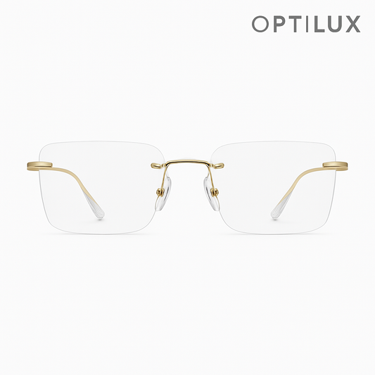 OptiLux Randloze Gouden Bril Ultralicht en Modern Minimalisme